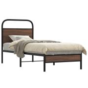 vidaXL Sängram utan madrass brun ek 75x190 cm konstruerad trä