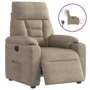 vidaXL Elektrisk reclinerfåtölj taupe mikrofibertyg