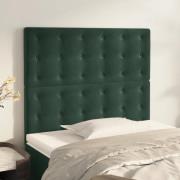 vidaXL Huvudgavlar 2 st mörkgrön 90x5x78/88 cm sammet