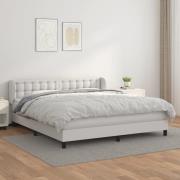 vidaXL Ramsäng med madrass vit 180x200 cm konstläder