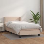 vidaXL Ramsäng med bäddmadrass cappuccino 80x200 cm konstläder