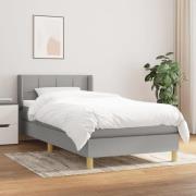 vidaXL Ramsäng med madrass ljusgrå 90x200 cm tyg