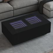 vidaXL Soffbord med Infinity LEDs svart 116x69x40 cm