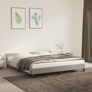 vidaXL Sängram utan madrass ljusgrå 160x200 cm sammet