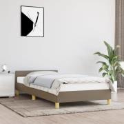 vidaXL Sängram med huvudgavel utan madrass taupe 80x200 cm tyg