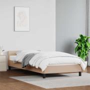 vidaXL Sängram med huvudgavel utan madrass cappuccino 90x190 cm