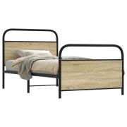 vidaXL Sängram utan madrass sonoma-ek 100x190 cm konstruerad trä