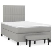 vidaXL Ramsäng med madrass ljusgrå 120x190 cm tyg