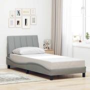 vidaXL Sängram utan madrass ljusgrå 90x200 cm tyg