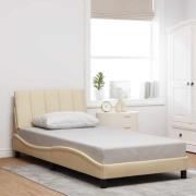 vidaXL Bed Frame without Mattress "Hanko" Cream 100x200 cm Fabric