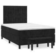 vidaXL Ramsäng med madrass svart 120x190 cm sammet