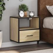 vidaXL Väggmonterade sängbord 2 st sonoma-ek 40x31x39,5 cm