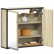 vidaXL Badrumsspegelskåp Sonoma Ek 65x20x60 cm konstruerat trä
