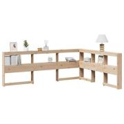 vidaXL Bokhylla sänggavel L-formad 135 cm massiv furu