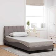 vidaXL Sängram utan madrass taupe 100x200 cm tyg