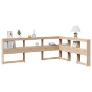 vidaXL Bokhylla sänggavel L-formad 160 cm massiv furu