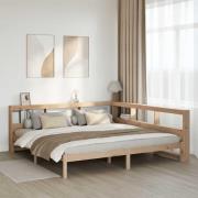 vidaXL Säng med bokhylla utan madrass 180x200cm massiv furu