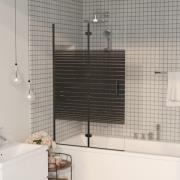 vidaXL Duschvägg fällbar ESG 80x140 cm svart