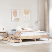 vidaXL Sängram utan madrass 200x200 cm massiv furu
