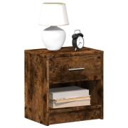 vidaXL Sängbord 2 st med låda rökfärgad ek 39x28x41 cm