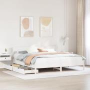 vidaXL Sängram utan madrass vit 200x200 cm massiv furu