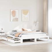 vidaXL Sängram utan madrass vit 180x200 cm massiv furu