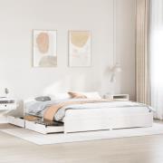 vidaXL Sängram utan madrass vit 180x200 cm massiv furu