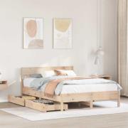 vidaXL Sängram utan madrass 150x200 cm massiv furu
