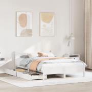 vidaXL Sängram utan madrass vit 120x200 cm massiv furu
