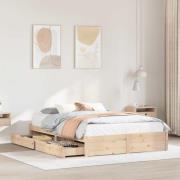 vidaXL Sängram utan madrass 150x200 cm massiv furu
