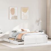 vidaXL Sängram utan madrass vit 135x190 cm massiv furu