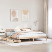 vidaXL Sängram utan madrass 200x200 cm massiv furu