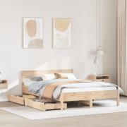 vidaXL Sängram utan madrass 140x190 cm massiv furu