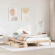 vidaXL Sängram utan madrass 150x200 cm massiv furu