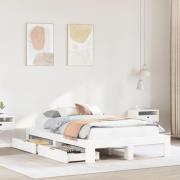 vidaXL Sängram utan madrass vit 120x200 cm massiv furu