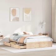 vidaXL Sängram utan madrass 135x190 cm massiv furu