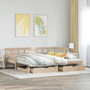 vidaXL Dagbädd utdragbar med lådor utan madrass 90x200 cm