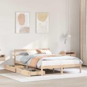 vidaXL Sängram utan madrass 120x190 cm massiv furu
