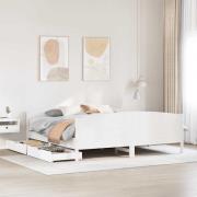 vidaXL Sängram utan madrass vit 160x200 cm massiv furu