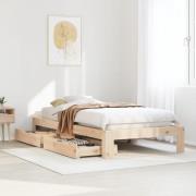 vidaXL Sängram utan madrass 75x190 cm massiv furu