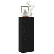 vidaXL Bokhylla svart ek 40x24x102 cm konstruerat trä