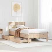 vidaXL Sängram utan madrass 90x190 cm massiv furu