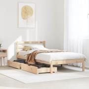 vidaXL Sängram utan madrass 90x190 cm massiv furu