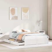 vidaXL Sängram utan madrass vit 140x190 cm massiv furu