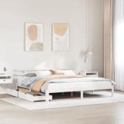 vidaXL Sängram med lådor vit 180x200 cm massiv furu