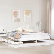 vidaXL Sängram utan madrass vit 200x200 cm massiv furu