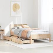 vidaXL Sängram utan madrass 75x190 cm massiv furu