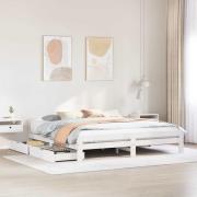 vidaXL Sängram utan madrass vit 180x200 cm massiv furu