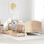 vidaXL Sängram utan madrass 100x200 cm massiv furu