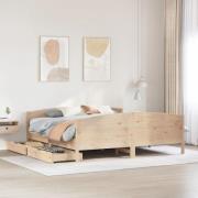 vidaXL Sängram utan madrass 180x200 cm massiv furu